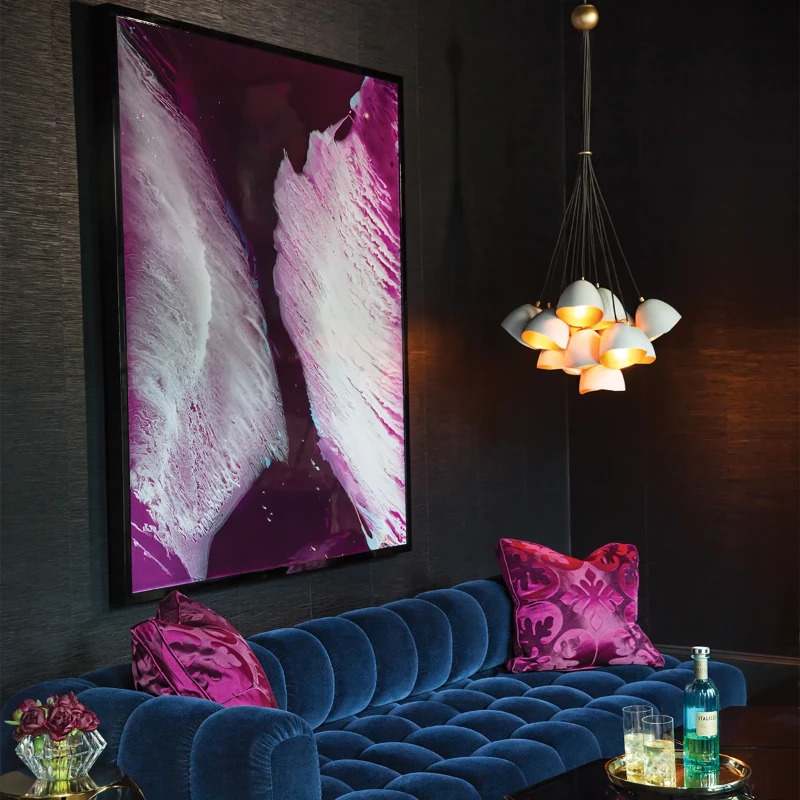 Hanglamp Nula, gebundeld, wit/goud, 15-lamps