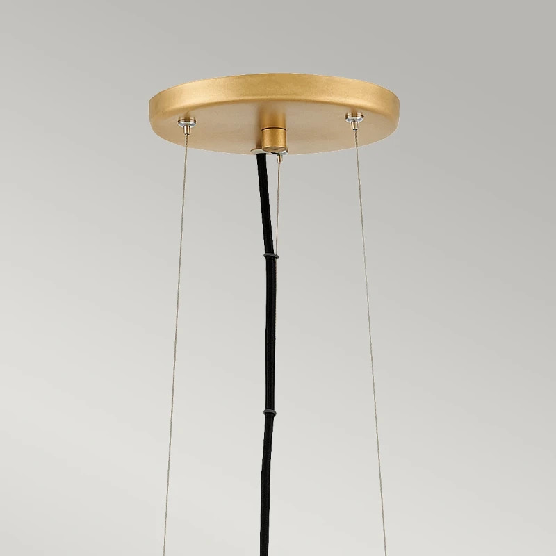 Quintiesse Hanglamp Nula, 1-lamp, mosselwit/goud